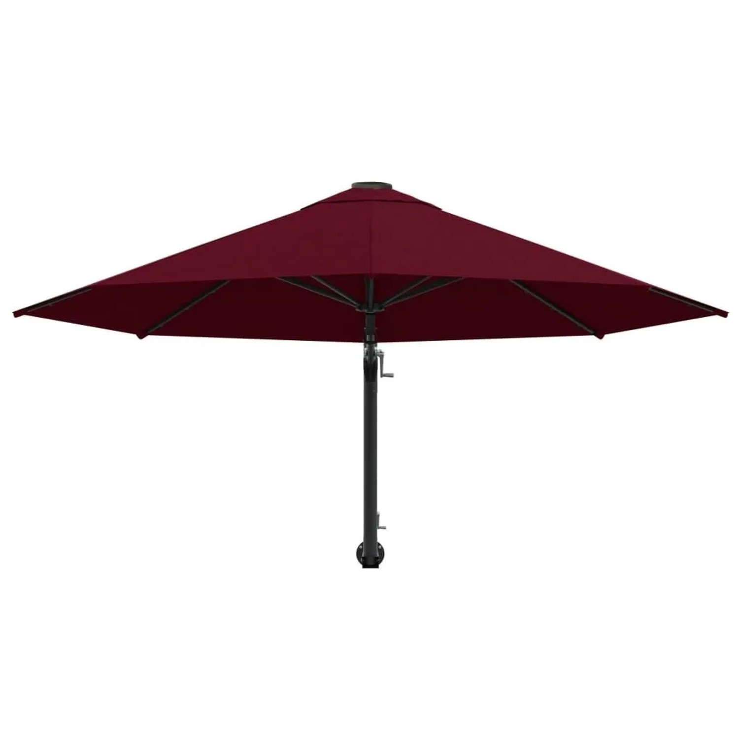 vidaXL Wand-Sonnenschirm, burgunderrot, 300cm Durchmesser. Balkonschirm mit Metallmast und Kurbel.
