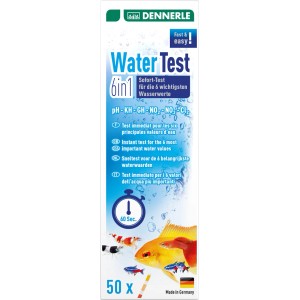 Dennerle 6in1 Wassertest für Aquarien: Teststreifen zur Bestimmung von pH-Wert, Karbonathärte uvm.