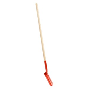 Rote Galaflor Rinnenschaufel aus Stahl mit langem Holzstiel (155cm) für Gräben und Rinnen.
