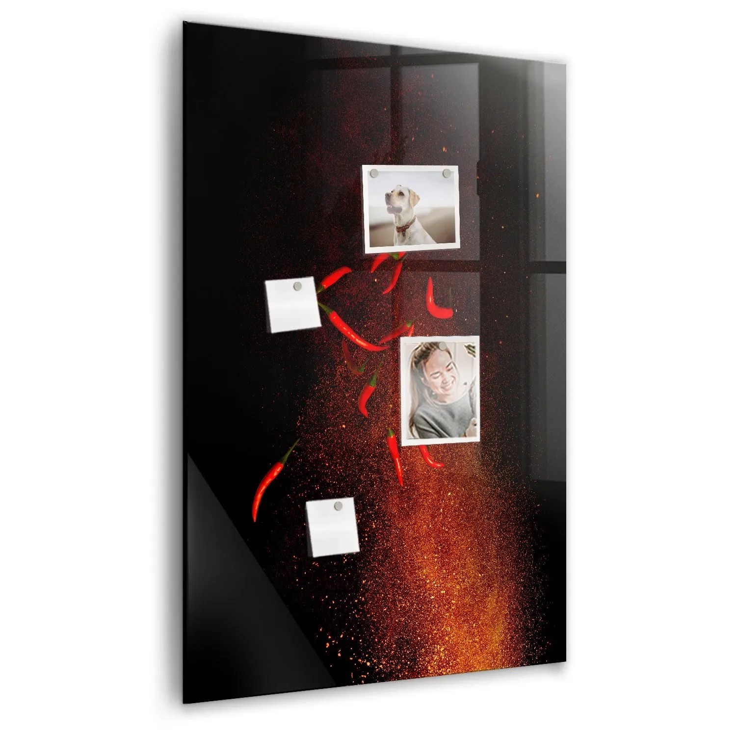 Tulup Glasmagnettafel Scharfe Paprika 60x90 cm Glastafel Magnetisch Beschre günstig online kaufen