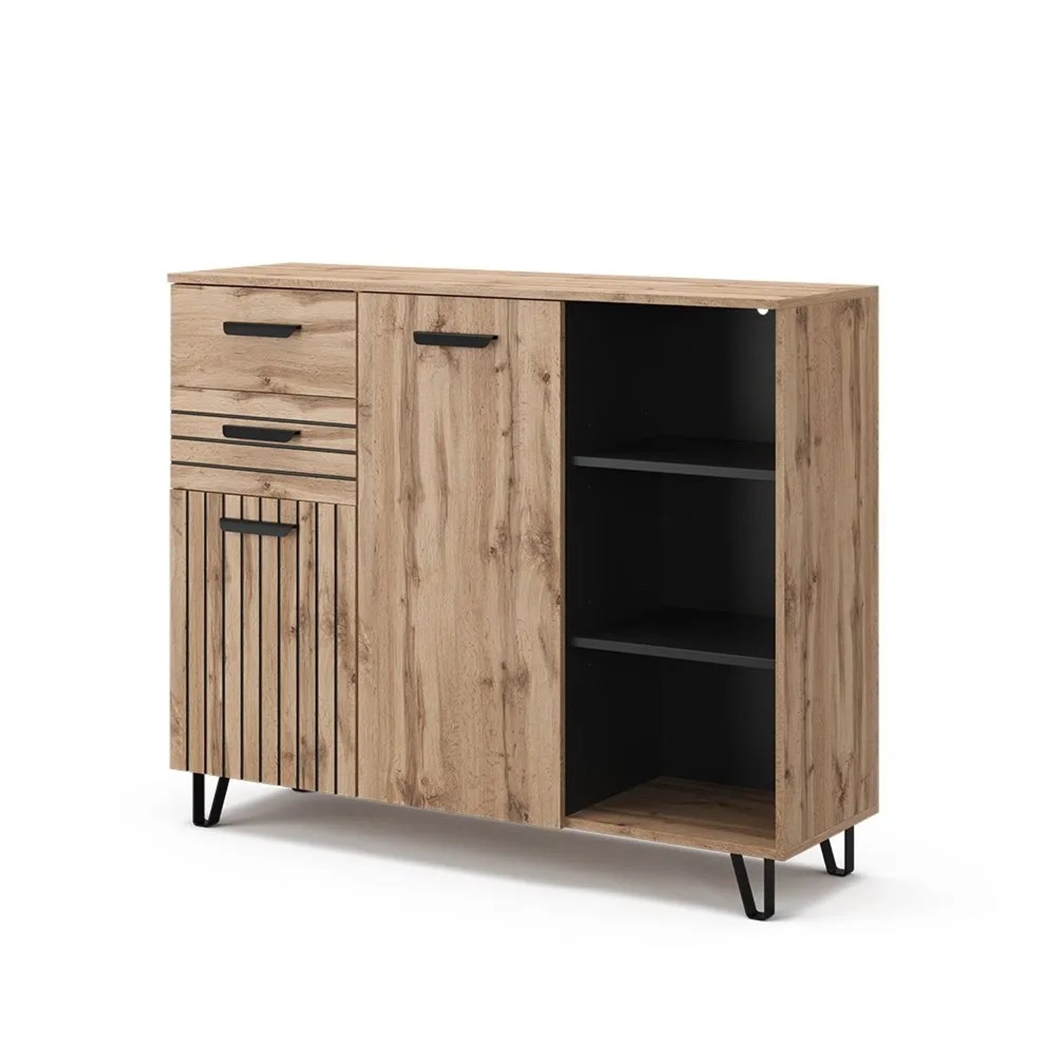 Vicco Kommode Amber Braun 38 x 100 mit 2 Schubladen und 2 Türen Art Nr 47686