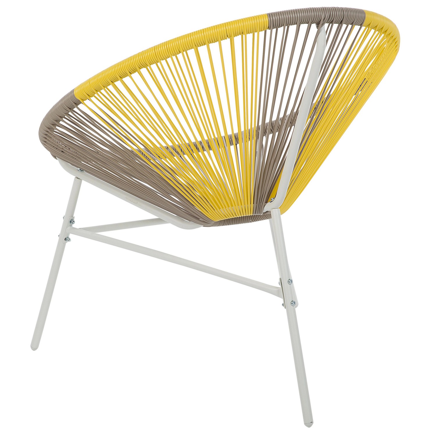Bunter Cocktailsessel (Gelb, Beige, Weiß) von Beliani, ideal für Garten & Balkon.