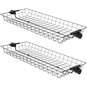 SoBuy 2er Set Aufbewahrungskörbe für Kleiderständer, Metall, Schwarz.