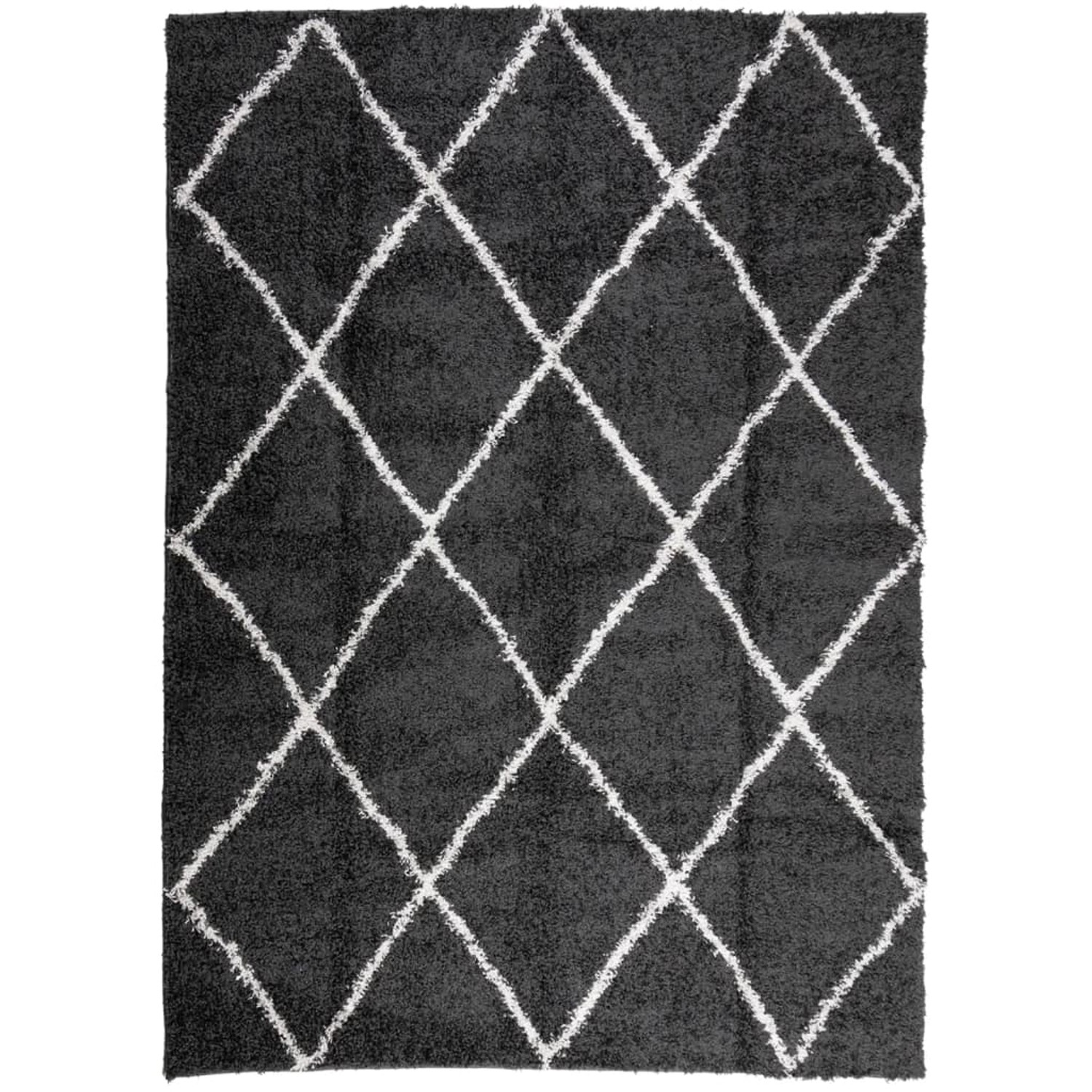 vidaXL Teppich Shaggy Hochflor Modern Schwarz Und Creme 200x280 Cm 1955878 günstig online kaufen
