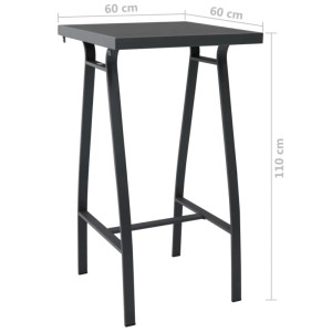 vidaXL Gartenbar-Set, 5-teilig, schwarz. Bar-Tisch mit 4 Stühlen aus Stahl und Textilene für den Garten.