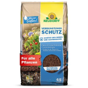 Neudorff Verdunstungsschutz 65l Sack: Pflanzerde mit Holzfaser schützt vor Austrocknung im Garten.
