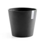Dunkelgrauer Ecopots Pflanztopf Amsterdam, Ø 40 cm, ideal für Innen- und Außenbereich.