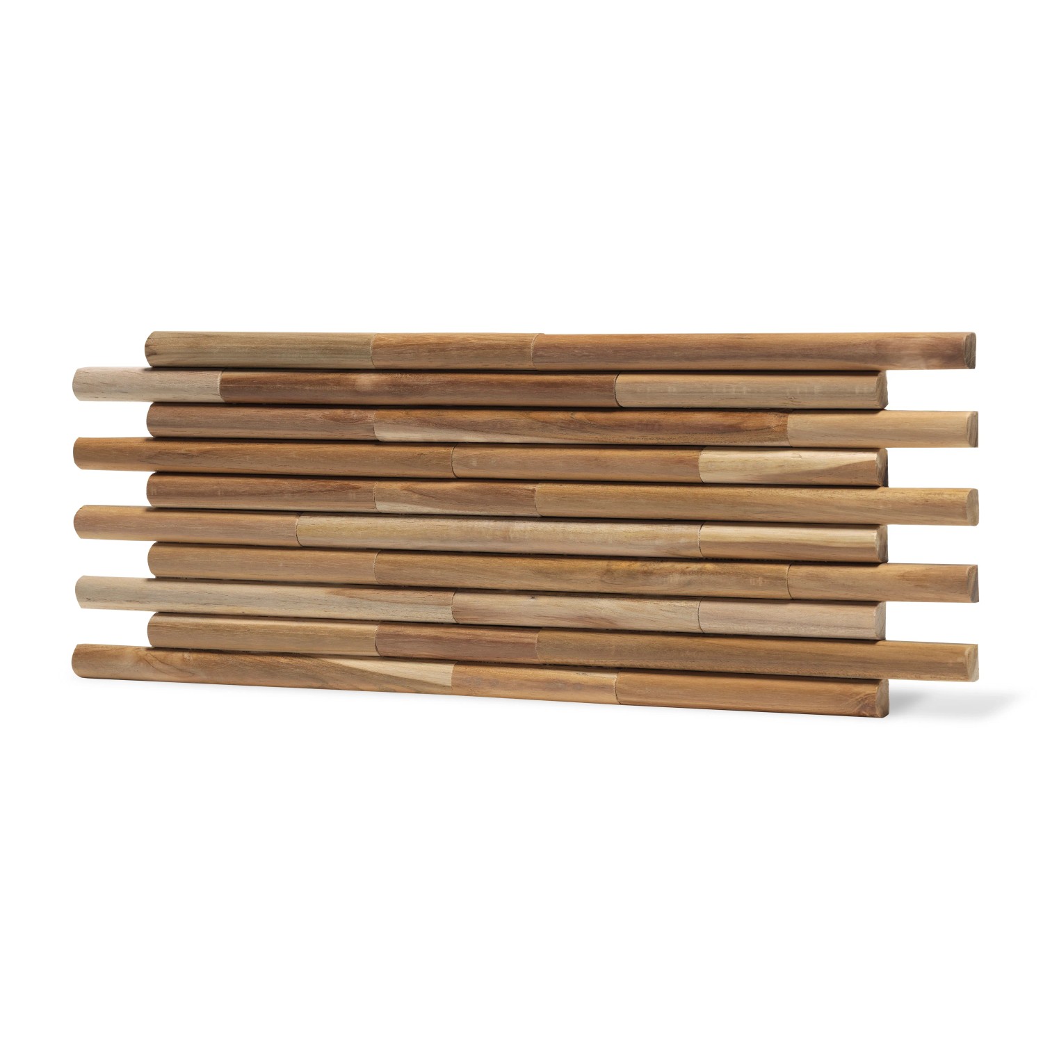Rebel of Styles Holzverblender UltraWood Teak Round, braune Wandverkleidung aus Teakholz für den Innenbereich.