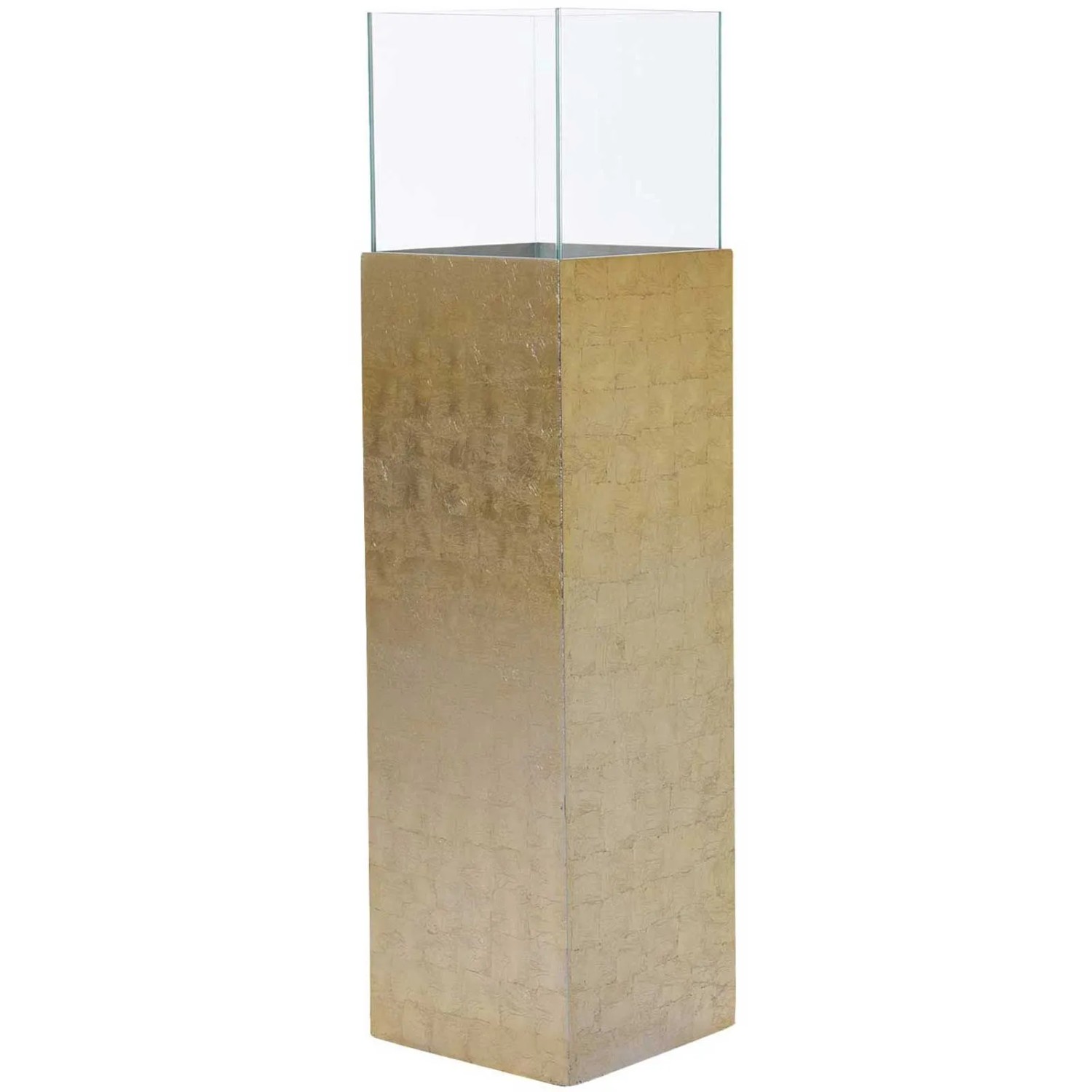Vivanno Windlichtsäule Candela 25 cm x 25 cm x 100 cm Blattgold