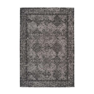 MeGusta Vintage Teppich, grau-schwarz, orientalisches Design, Baumwolle, 120x170 cm.