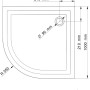 Technische Zeichnung: Schulte Duschwannen-Set ExpressPlus Viertelkreis, 100x100 cm, Maße und Details.