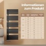 Schwarzer Emke Badheizkörper 160x40cm. Handtuchwärmer mit horizontalen Heizstäben im Badezimmer.