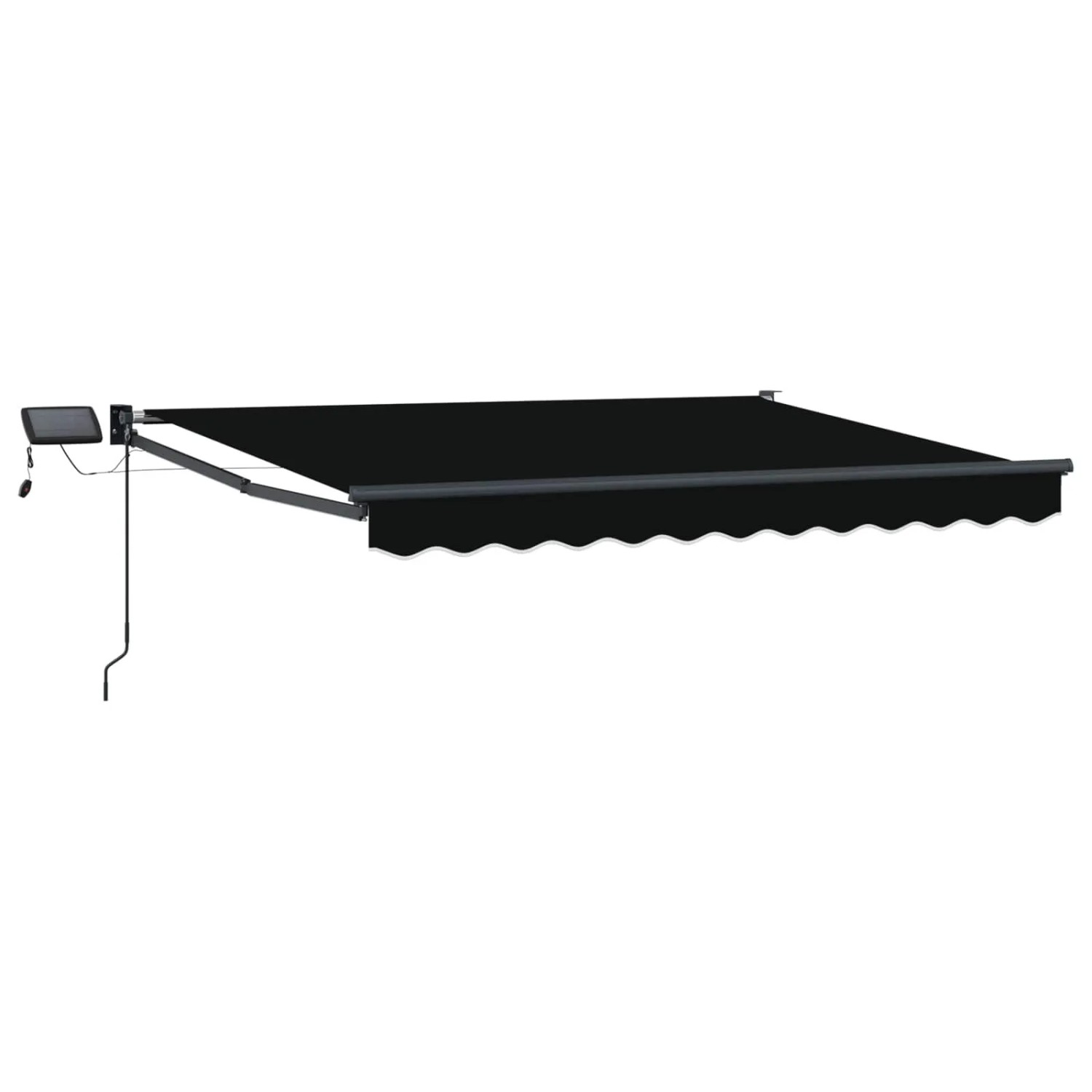vidaXL Manuelle Gelenkarmmarkise mit LEDs Schwarz 3 x 2,5 m 3419429