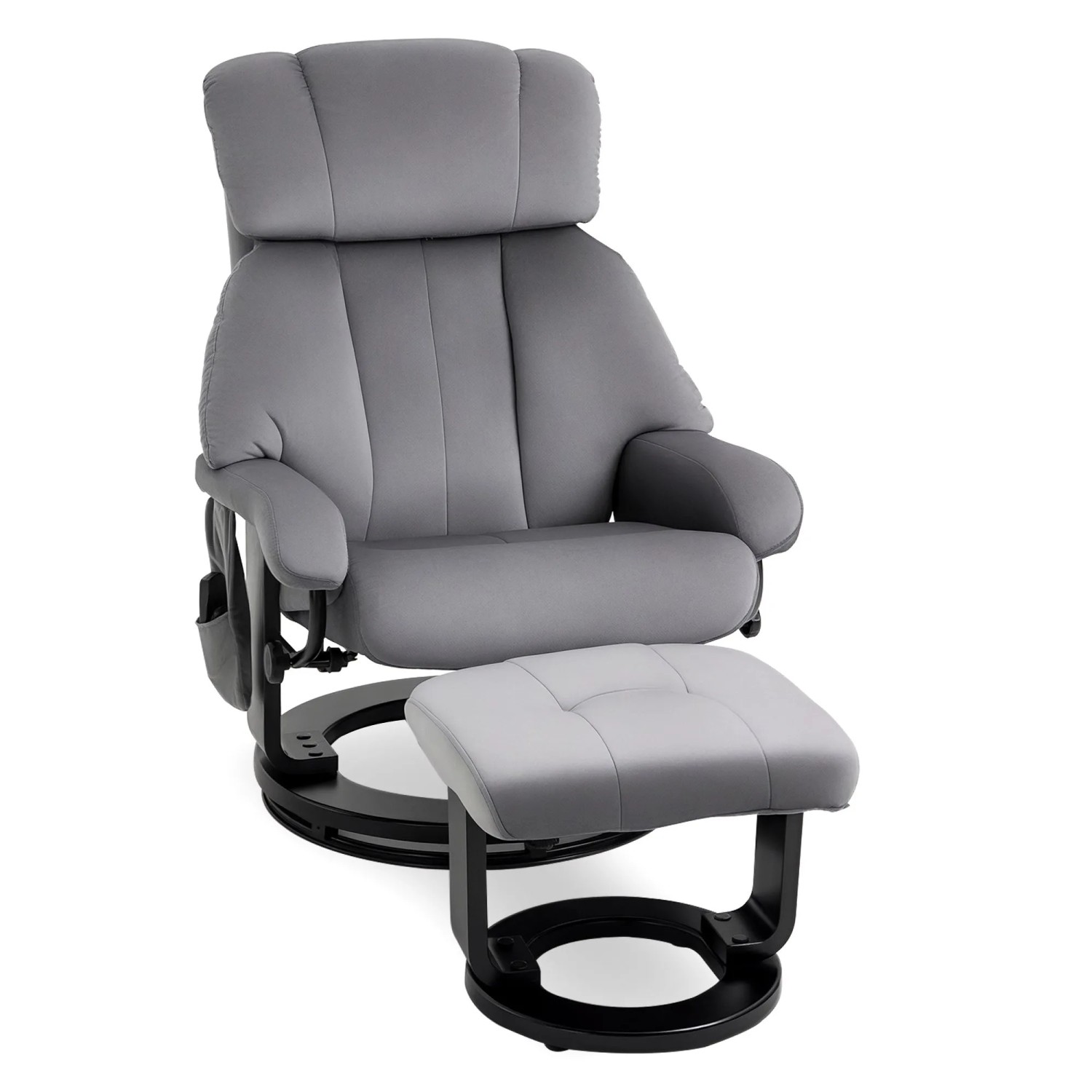 HOMCOM Massagesessel mit Liegefunktion Massagefunktion Grau 76 x 80 x 102 cm