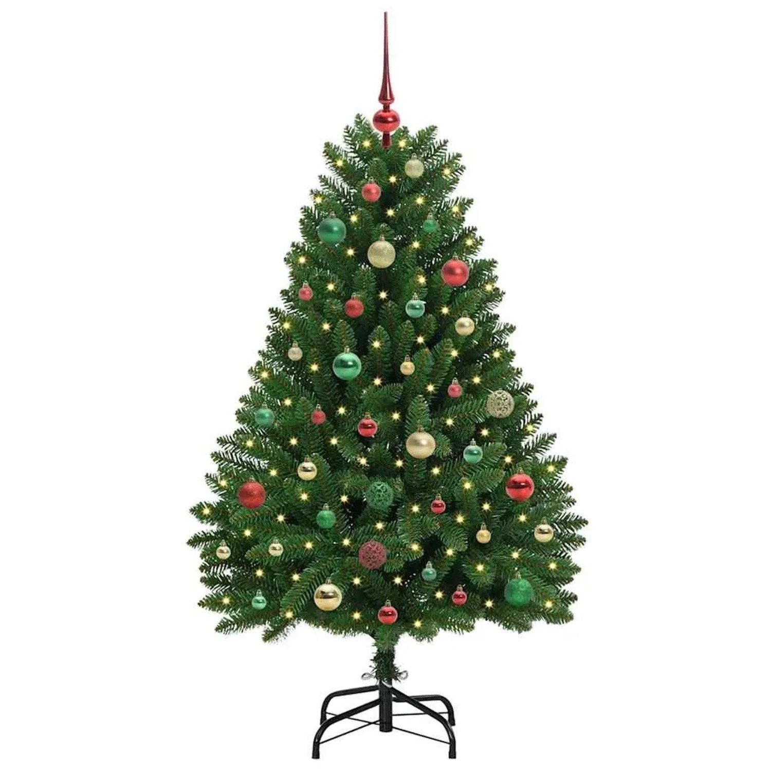 vidaXL Künstlicher Weihnachtsbaum Grün 150 cm PVC und Metall 3395684