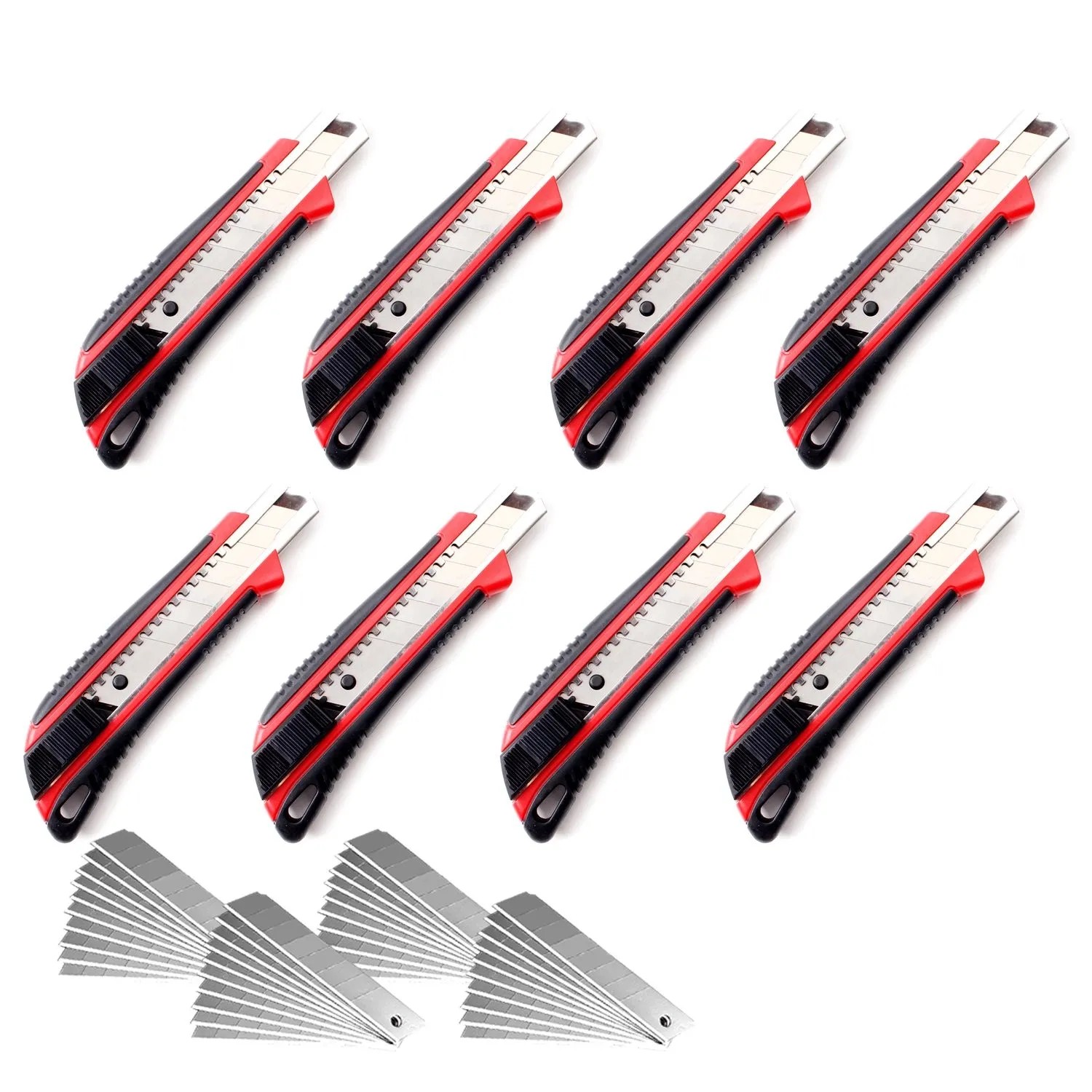 Thumbnail - CCLIFE 8 Cuttermesser Set 18mm mit 40 Ersatzklingen Teppichmesser mit Sicherheitslock