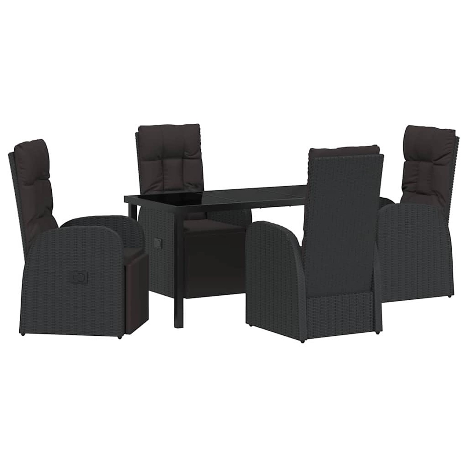 vidaXL Garten Essgruppe mit Kissen 5-Tlg Schwarz Poly Rattan 3379515 günstig online kaufen