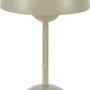 Beige Solar-LED-Tischleuchte Messina, Ø 16 cm, für den Außenbereich. Dekorative Außenleuchte mit Retro-Design.