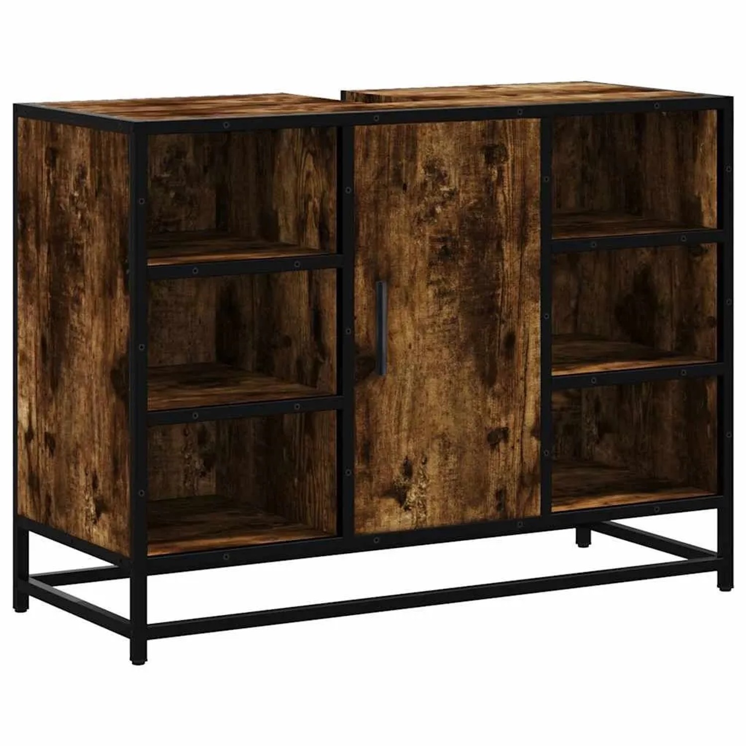 vidaXL Waschbeckenunterschrank Räuchereiche 80x33x60 cm Holzwerkstoff 84929 günstig online kaufen