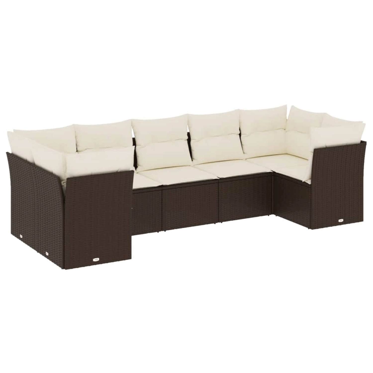 vidaXL 7-Tlg Garten-Sofagarnitur mit Kissen Braun Poly Rattan 3249962 günstig online kaufen