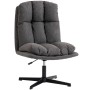 Dunkelgrauer HOMCOM Accent Chair mit gepolstertem Sitz und Rückenlehne in Leinenoptik, höhenverstellbar und drehbar.