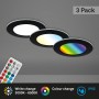 3er Set Briloner LED Einbaustrahler, dimmbar, mit Farbwechsel (RGB) und Farbtemperatursteuerung (CCT).