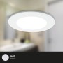 Weißer, dimmbarer LED Einbaustrahler (3er Set) mit RGB und CCT Funktion für Bad & Wohnraum.
