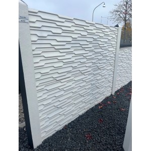 Betonzaun mit Acrylfarbe Reinweiß (RAL 9010) von Beckers, 5 l. Sichtschutzzaun mit Struktur.