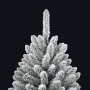 Detailaufnahme: Grün-weißer, künstlicher Weihnachtsbaum (150 cm) mit Schnee-Effekt.