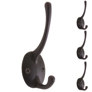 MCW Garderobenhaken C75, 4er Set aus Metall, inklusive Schrauben.