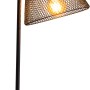 Näve Tischleuchte Korie, 50 cm, im Industrial Style mit schwarzem Metallfuß und Drahtschirm.