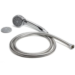 Euroshowers Deltaspray Handbrausen Set Chrom mit 150 cm Schlauch und zusätzlicher Strahlscheibe.