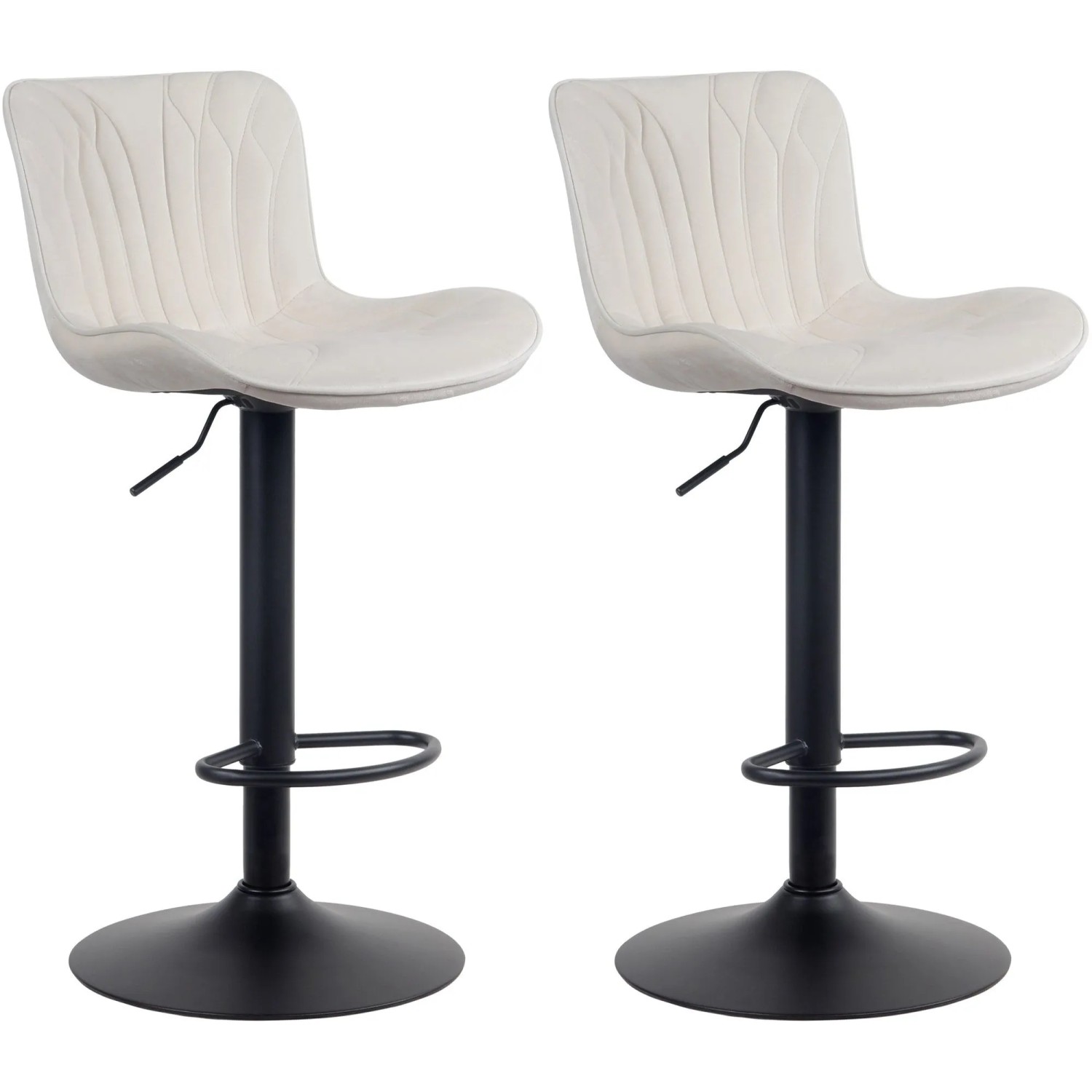 CLP 2er Set Barhocker Linus creme/Samt