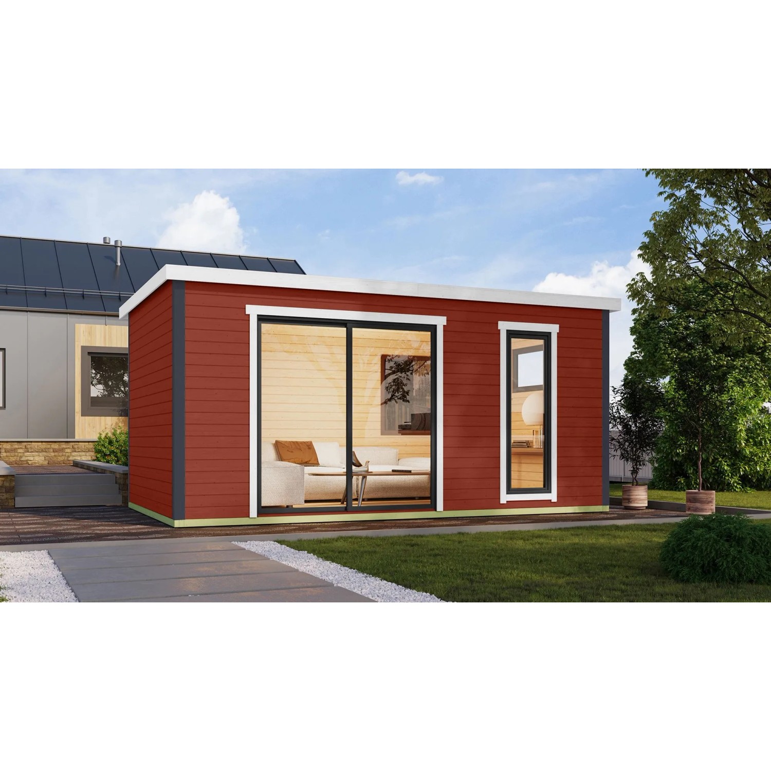 Lasita Gartenhaus Austin 7 Schwedenrot 505,6 cm x 295,6 cm