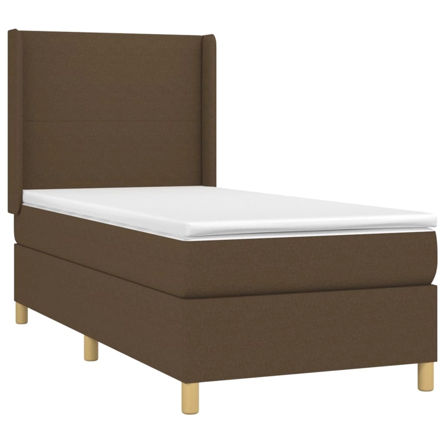 vidaXL Boxspringbett mit Matratze & LED Dunkelbraun 90x200 cm Stoff 3138688 günstig online kaufen