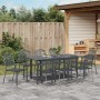 9-teilige vidaXL Garten Essgruppe aus Stahl in Anthrazit. Gartentisch mit 6 Stühlen für den Außenbereich.