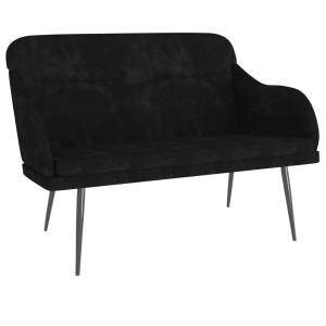Schwarze vidaXL Sitzbank aus Samt, 110x76x80 cm, ideal als Schuhbank.