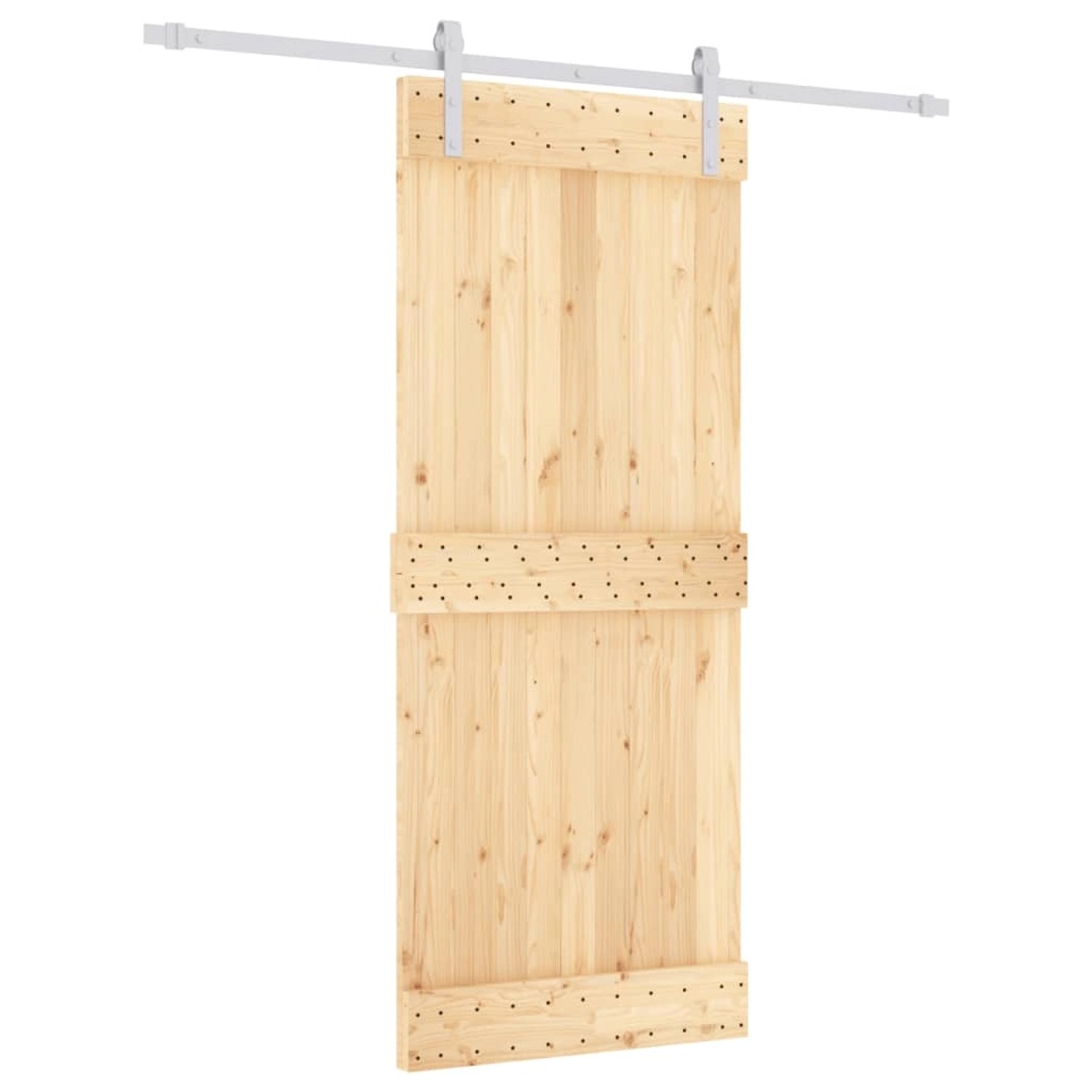 vidaXL Schiebetür mit Beschlag 85x210 cm Massivholz Kiefer 3203028 günstig online kaufen