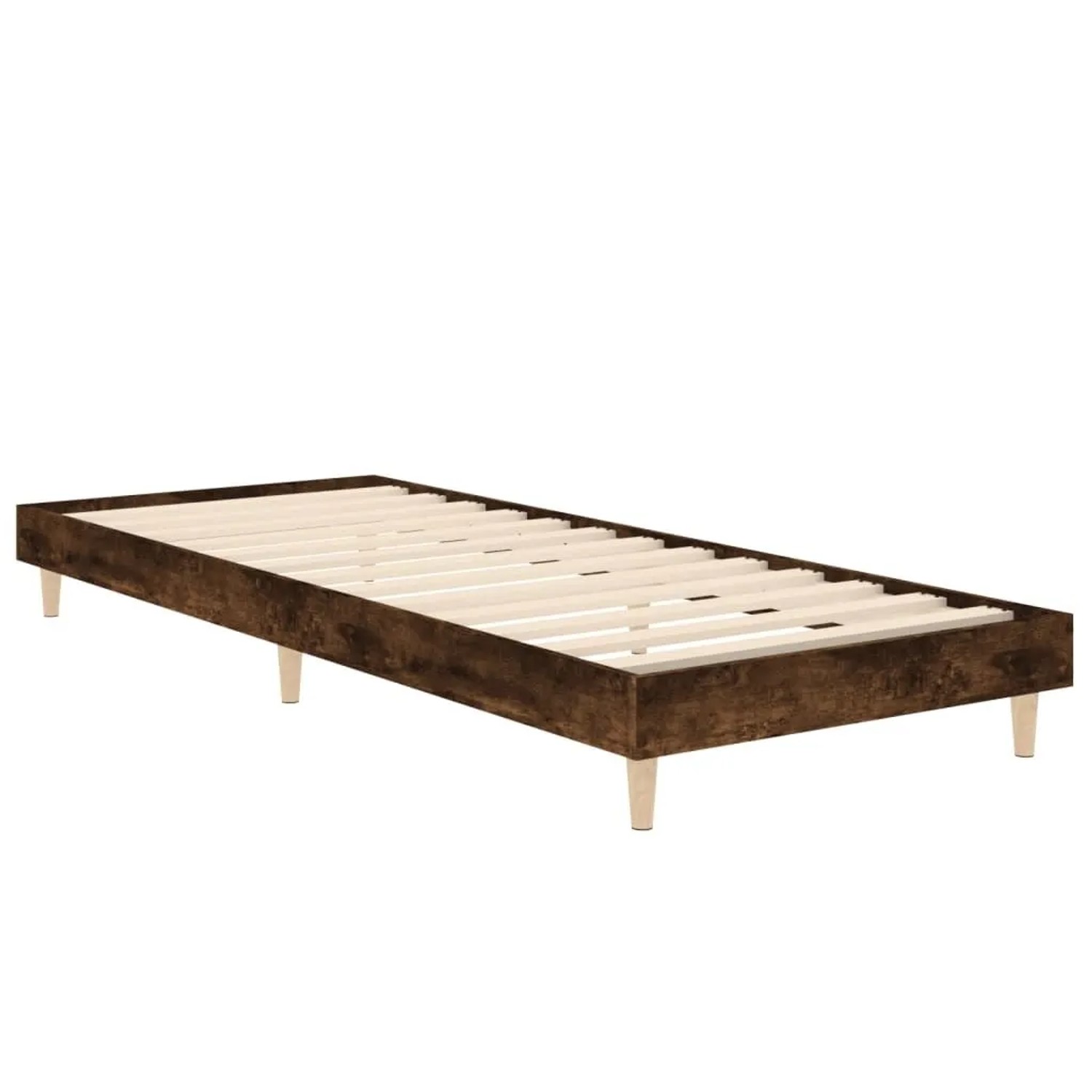 vidaXL Bettgestell ohne Matratze Räuchereiche 75x190 cm Holzwerkstoff 832106