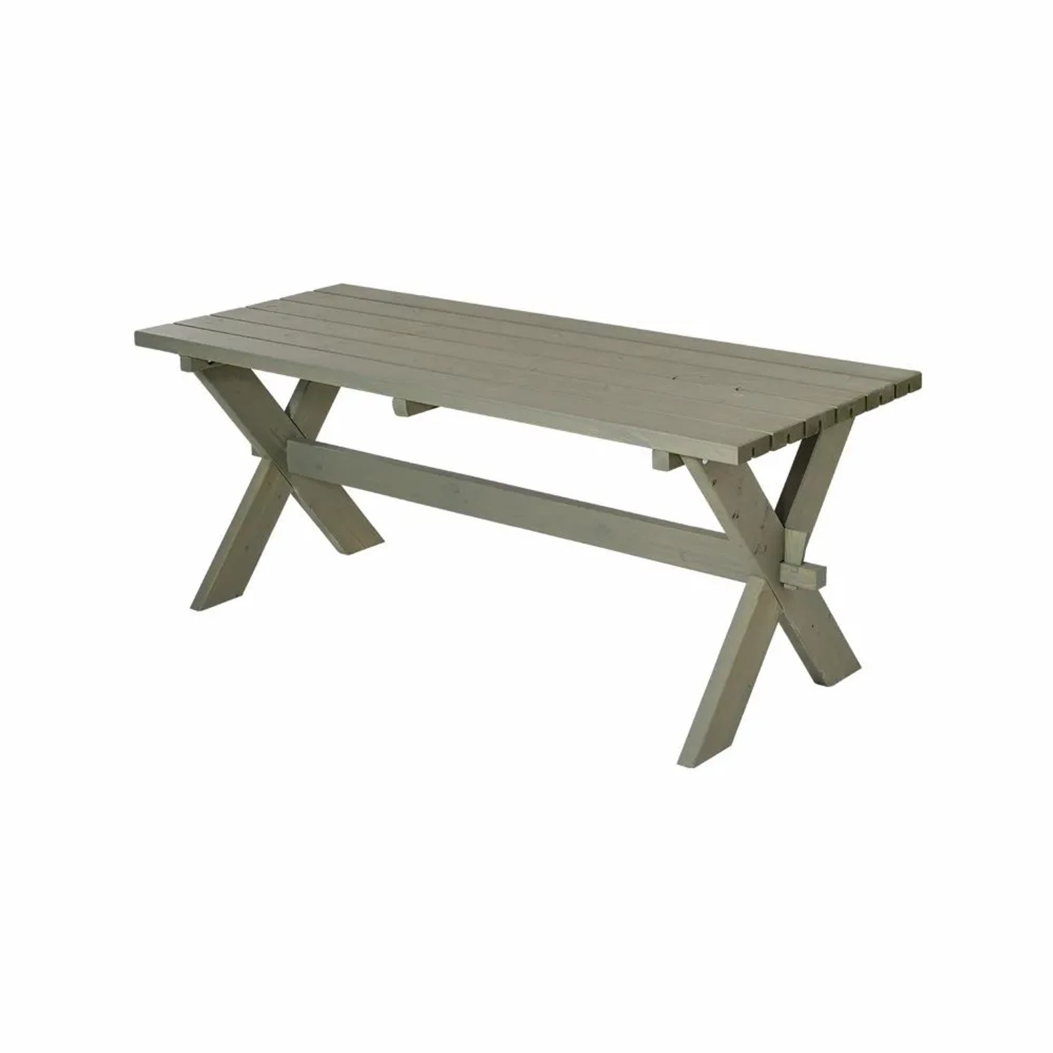 PLUS Gartentisch 177 cm Farbgrundiert Graubraun aus Kiefer/Fichte FSC MIX 70 %