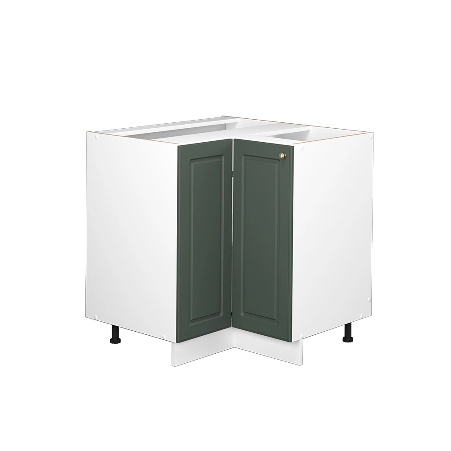 Vicco Eckunterschrank Fame-Line Grün-Gold Landhaus/Weiß 81 cm ohne Arbeitsplatte