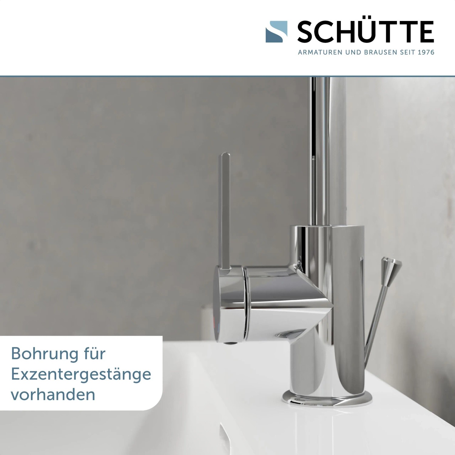 Schütte Waschtischarmatur Los Angeles Chrom, elegante Badarmatur mit Popup-Ablaufventil.