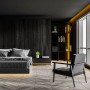 Schlafzimmer mit indirekter Beleuchtung durch Brilo LED-Strip RGB unter Bett und Regal.