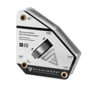 STAHLWERK Magnet-Schweißwinkel, schaltbar, 45°-165°, 30kg Haltekraft. Zubehör für Schweißgeräte.