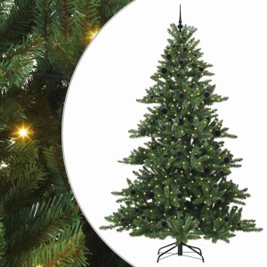 vidaXL Künstlicher Klappbarer Weihnachtsbaum mit 300 LEDs 240 cm PVC 3397693