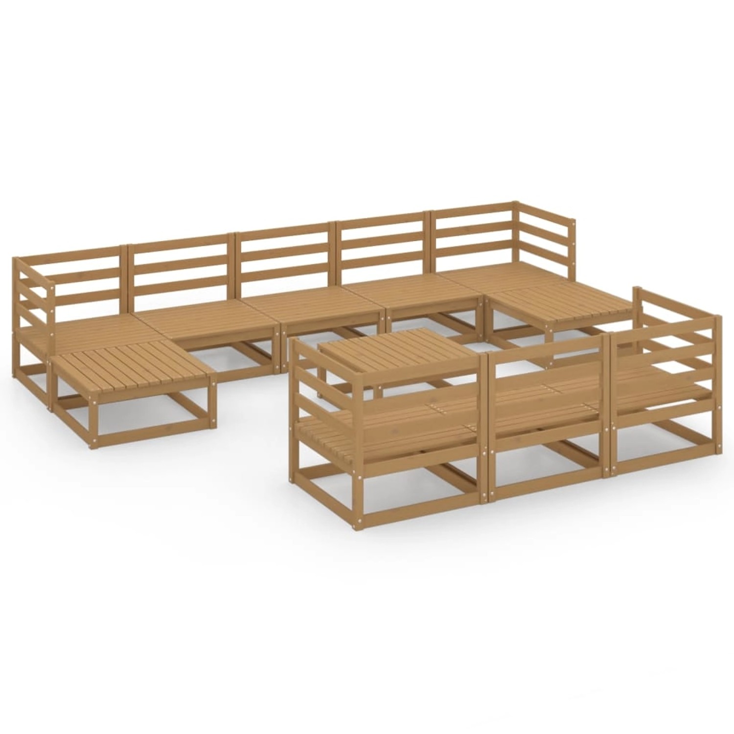 vidaXL 11-tlg Garten-Lounge-Set Massivholz Kiefer Modell 25 günstig online kaufen