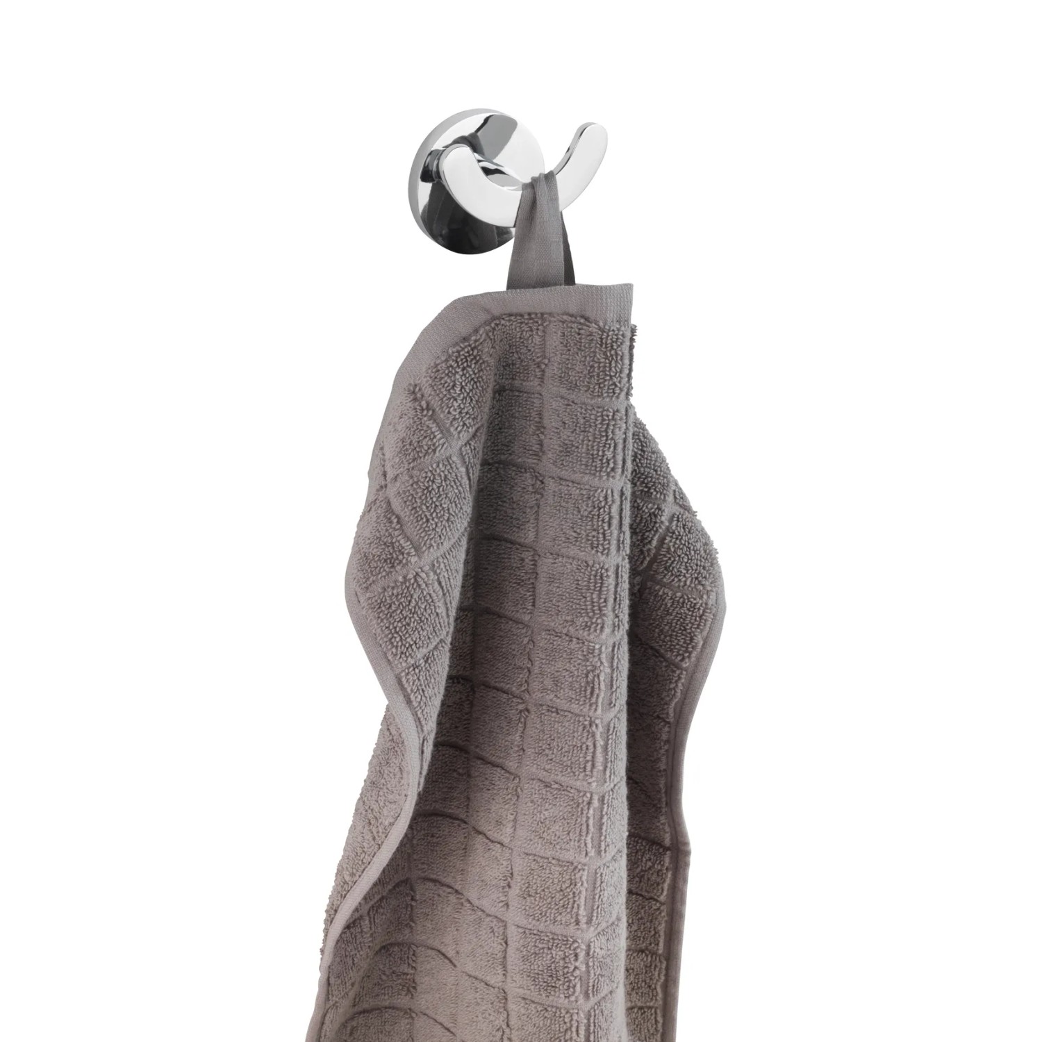 Wenko Wandhaken Duo Isera, silber matt, mit Handtuch. Handtuchhalter mit UV-Loc® Befestigung.
