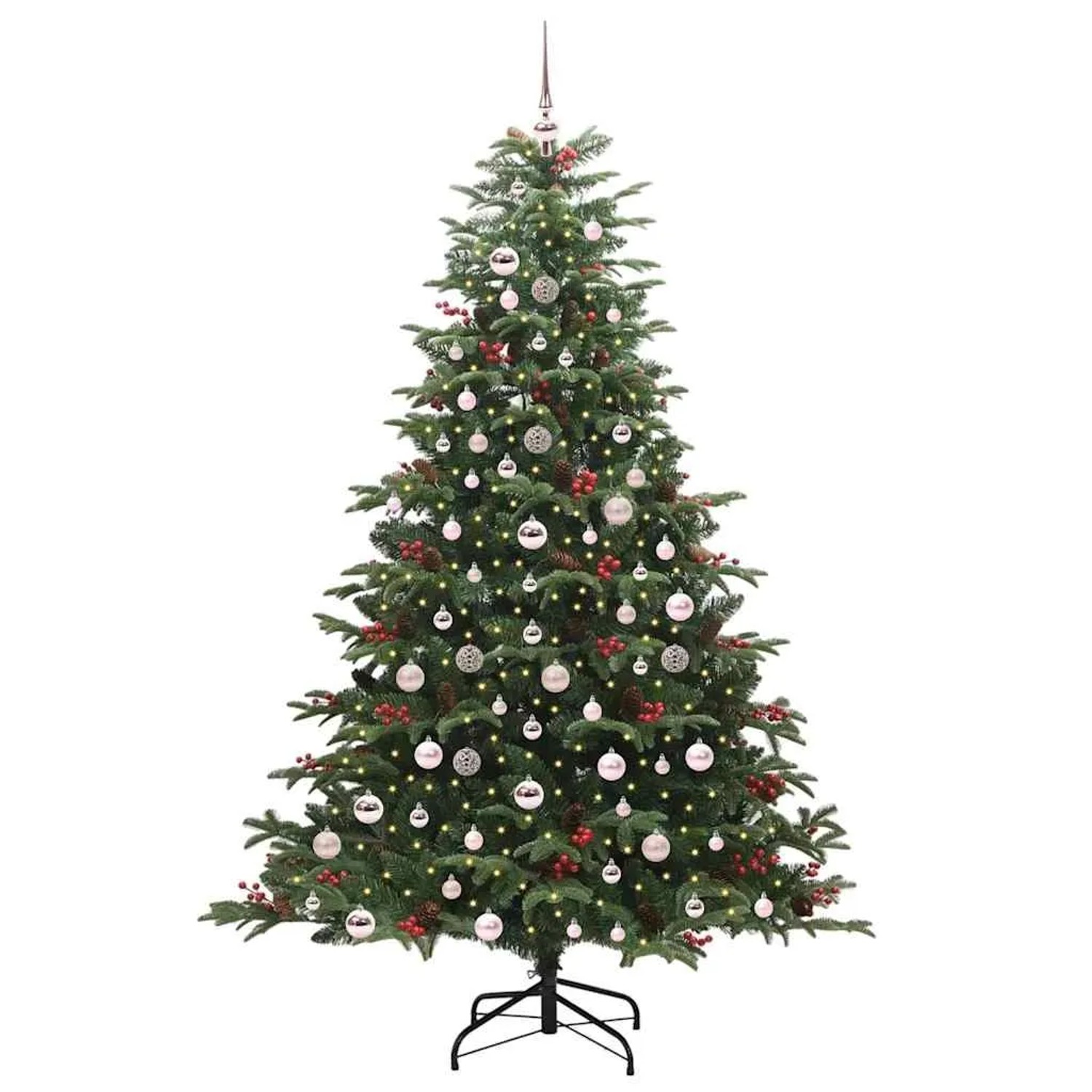 vidaXL Künstlicher Weihnachtsbaum mit 300 LEDs mit Ständer Grün 210 cm 3395561