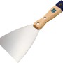 LUX Malerspachtel, 100 mm breit, mit Holzgriff und Metallblatt.