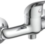 Einhebel Brausearmatur Athos Plus in Chrom für die Wandmontage.